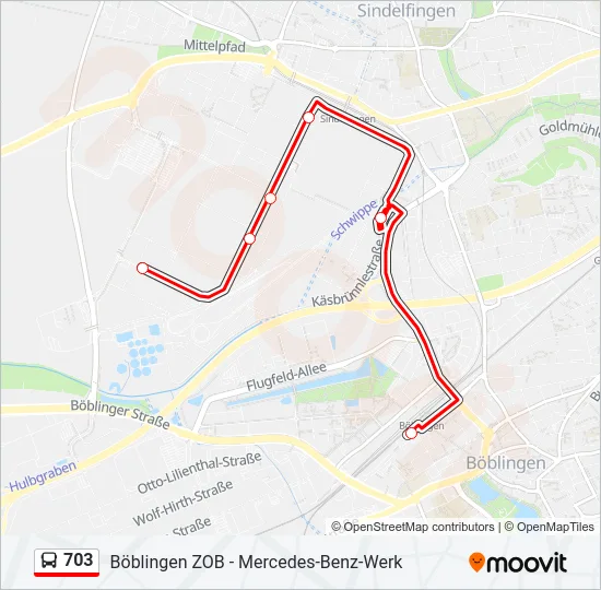 703 Bus Line Map