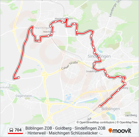 704 Bus Line Map