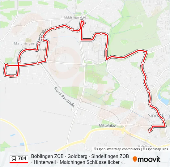 704 Bus Line Map