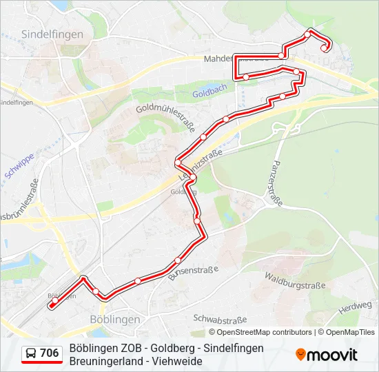 706 Bus Line Map