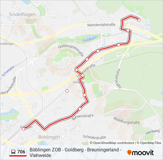 706 bus Line Map