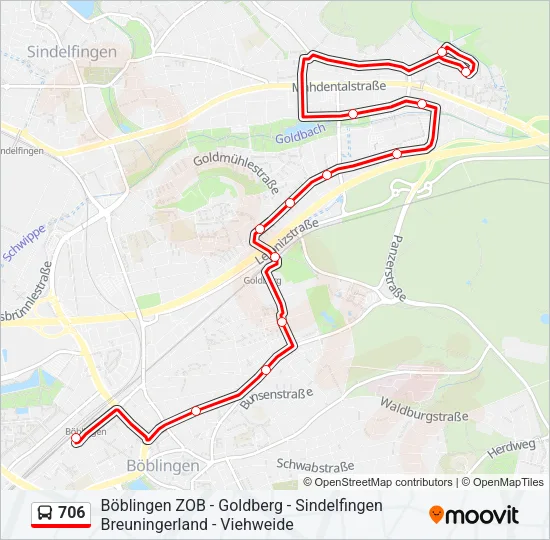 706 Bus Line Map