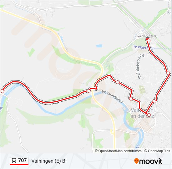 Автобус 707: карта маршрута