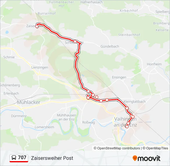 707 Bus Line Map