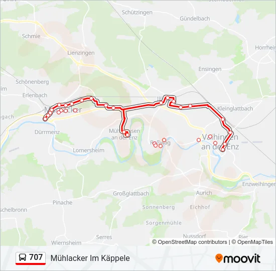 707 Bus Line Map
