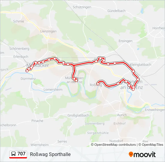 707 Bus Line Map