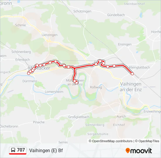 707 Bus Line Map