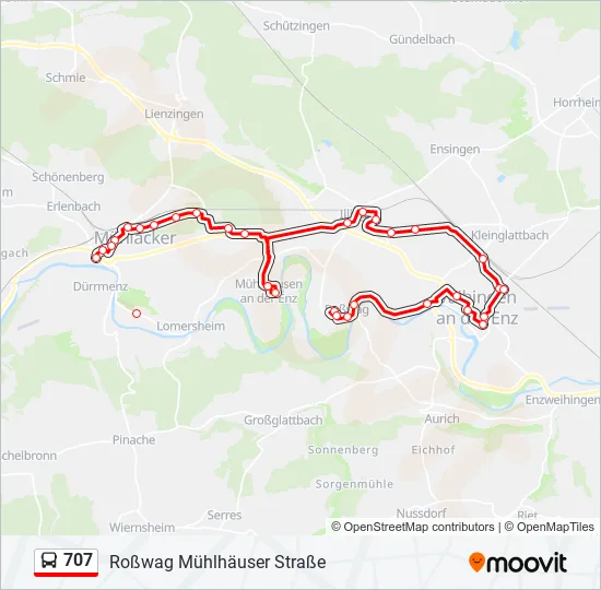 707 Bus Line Map