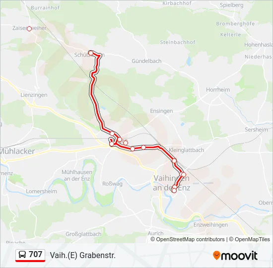 707 Bus Line Map