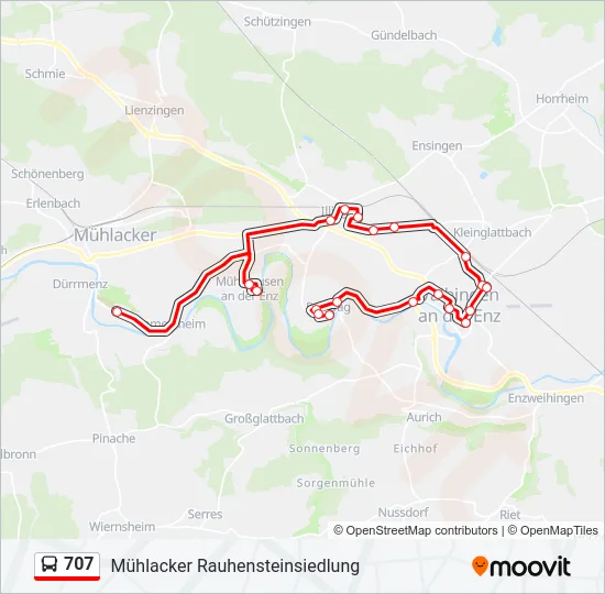 707 Bus Line Map