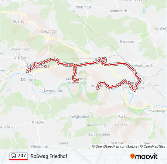 707 Bus Line Map