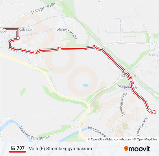 Автобус 707: карта маршрута