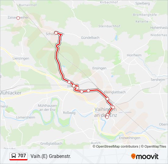 Автобус 707: карта маршрута