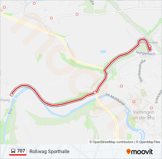 Автобус 707: карта маршрута