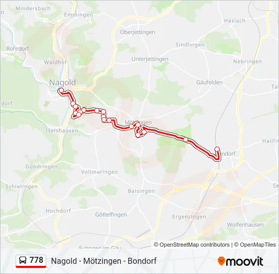 778 Bus Line Map