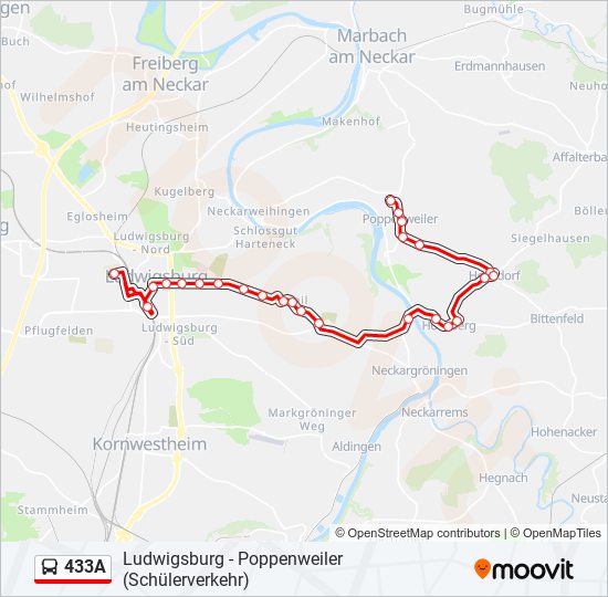 433A bus Line Map