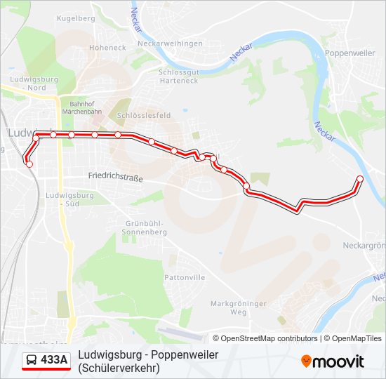 433A Bus Line Map