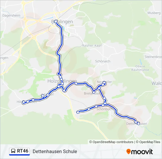RT46 Bus Line Map