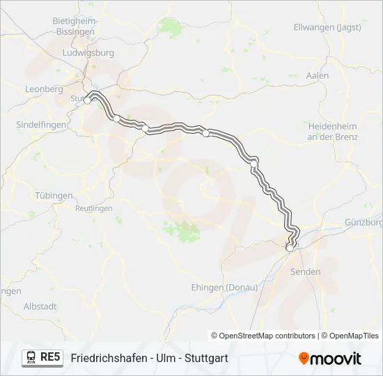 RE5 Train Line Map