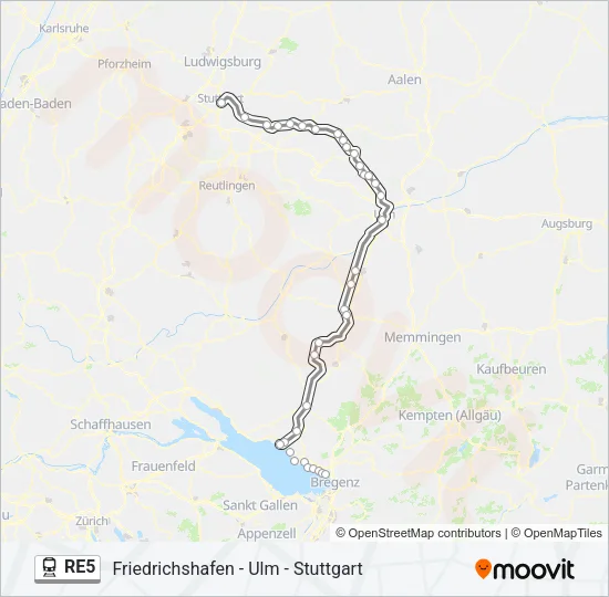 RE5 Train Line Map
