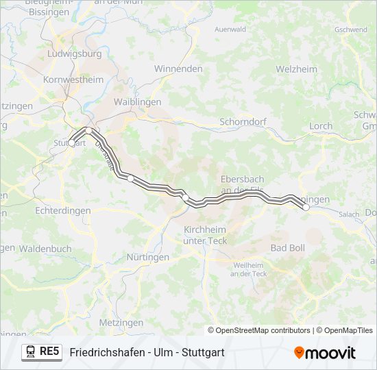 RE5 Train Line Map