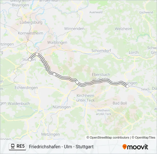 RE5 Train Line Map