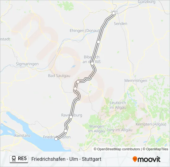 RE5 Train Line Map
