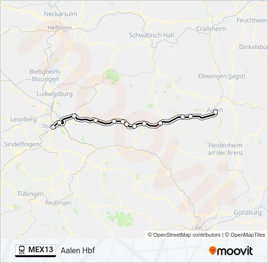 MEX13 Train Line Map