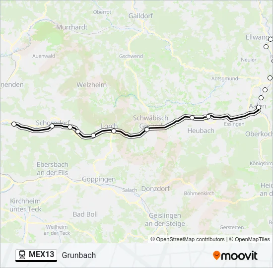 MEX13 Train Line Map