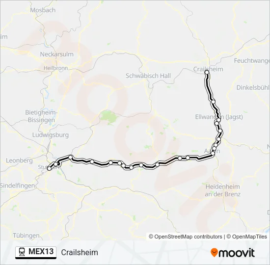 MEX13 Train Line Map