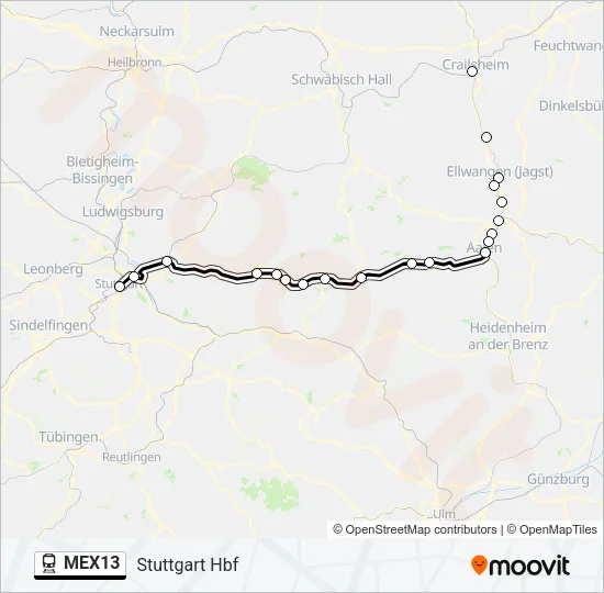 MEX13 Train Line Map