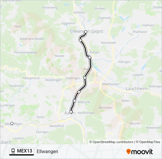 MEX13 Train Line Map