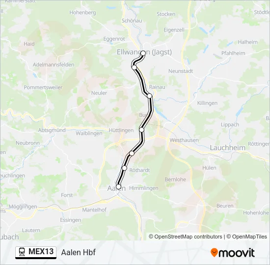 MEX13 Train Line Map