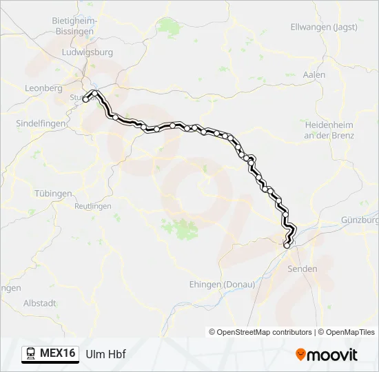 MEX16 Train Line Map