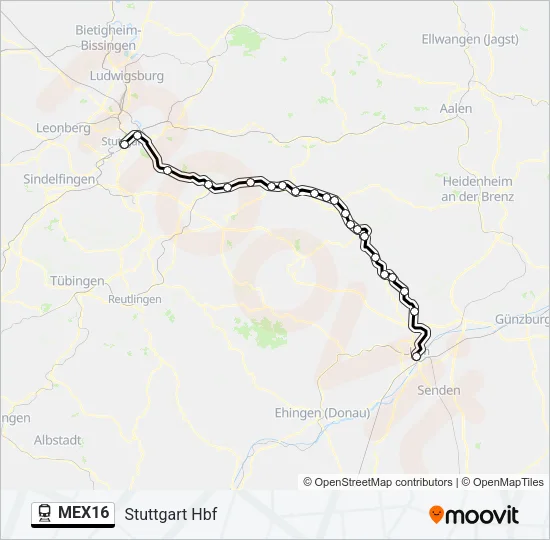 MEX16 Train Line Map