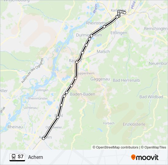 Поезд S7: карта маршрута