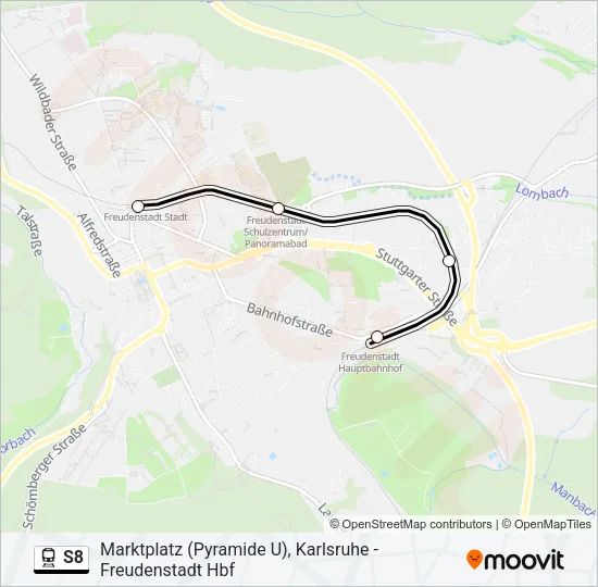 Bahnlinie S8 Karte