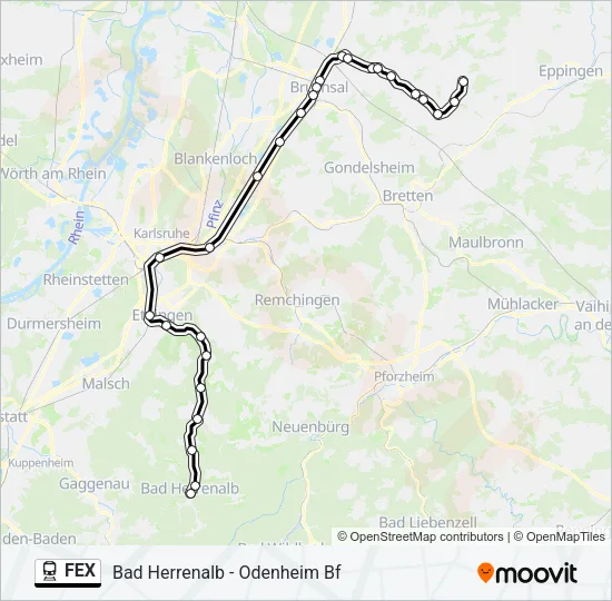 FEX Train Line Map