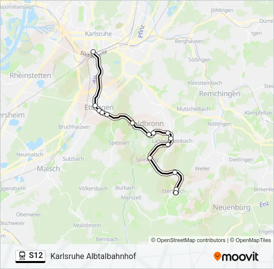 S12 Train Line Map