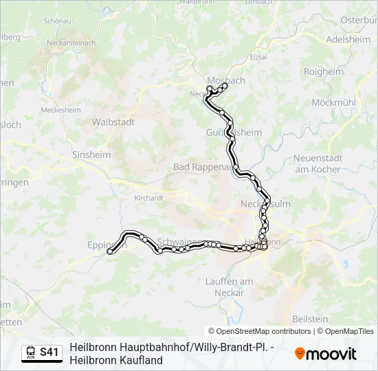 S41 Train Line Map