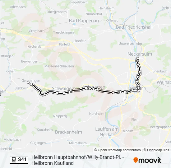 S41 Train Line Map