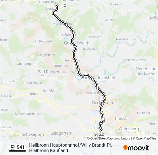 S41 Train Line Map