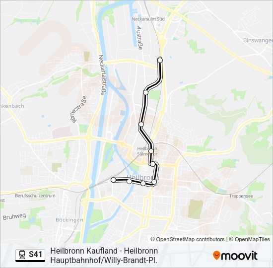 Поезд S41: карта маршрута