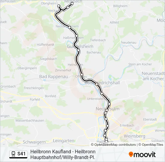 S41 Train Line Map