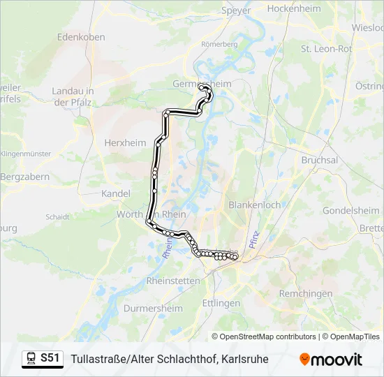 S51 Train Line Map