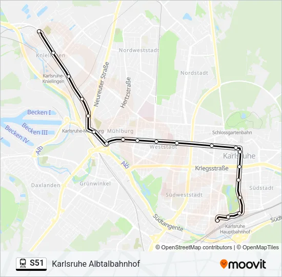 S51 Train Line Map