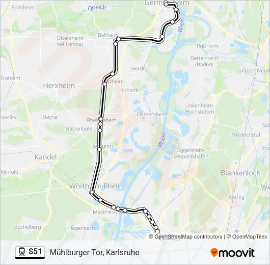 S51 Train Line Map