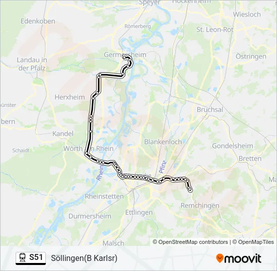 S51 Train Line Map