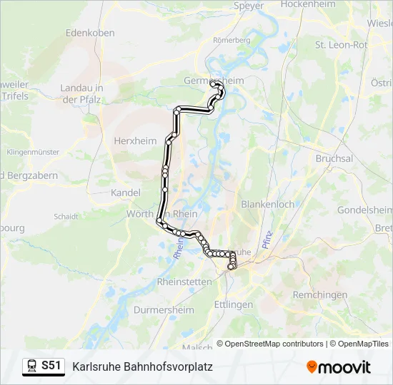 S51 Train Line Map
