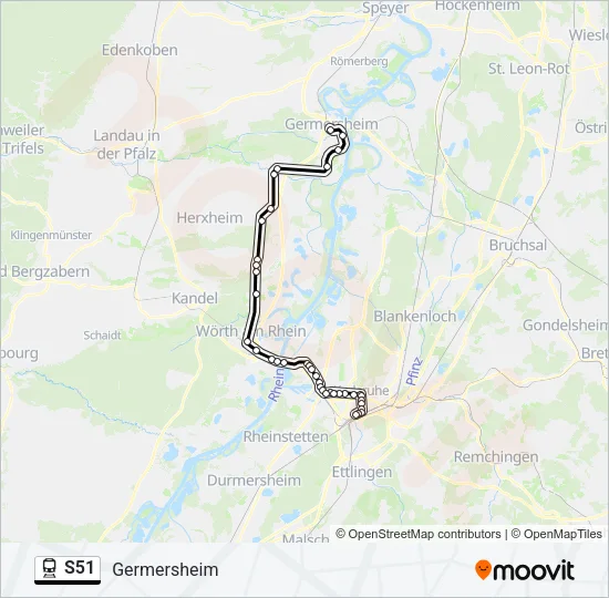 S51 Train Line Map